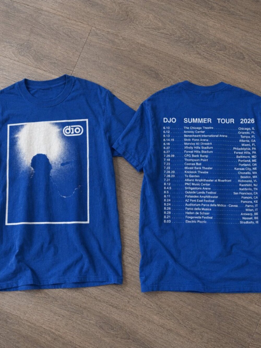Djo Summer Tour 2026 Concert Blue Double-Sided Graphic T-Shirt
